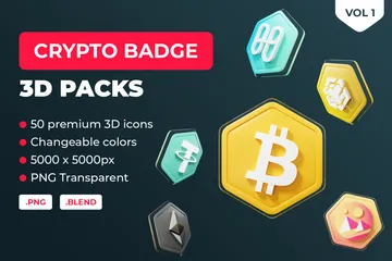 Crypto Badge Vol 1 3D Icon Pack