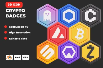 Crypto Badges 3D Icon Pack