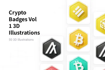 Crypto Badges Vol 1 3D Illustration Pack