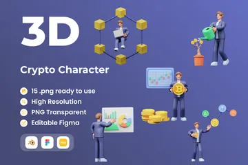 Crypto Character 3D Illustration Pack