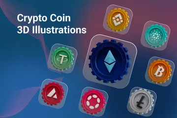 Crypto Coin 3D Icon Pack