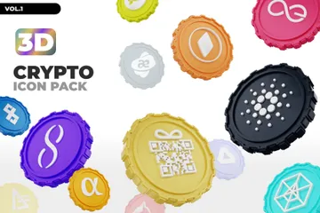 Crypto Coin Vol1 3D Icon Pack