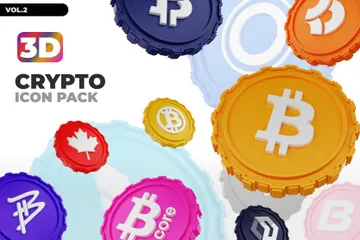 Crypto Coin Vol2 3D Icon Pack