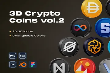 Crypto Coins 3D Illustration Pack