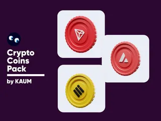 Crypto Coins 3D Illustration Pack