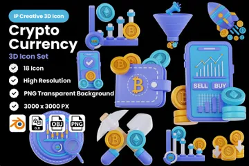 Crypto Currency 3D Icon Pack
