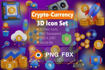 Crypto-currency 3D Icon Pack