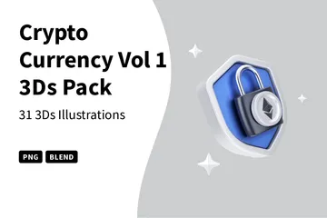 Crypto Currency Vol 1 3D Icon Pack