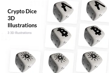Crypto Dice 3D Illustration Pack
