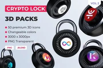Crypto Lock Vol 2 3D Icon Pack