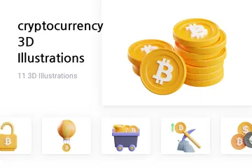 Crypto-monnaie Pack 3D Illustration