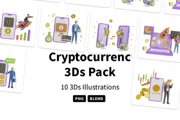 Crypto-monnaie Pack 3D Illustration