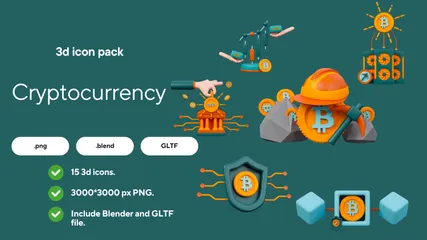 Crypto-monnaie Paquete de Icon 3D