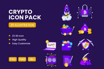 Crypto-monnaie Pack 3D Icon
