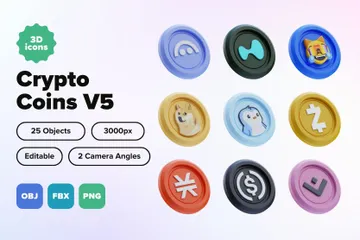 Crypto-monnaies V5 Pack 3D Icon