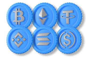 Pièces cryptographiques Pack 3D Icon