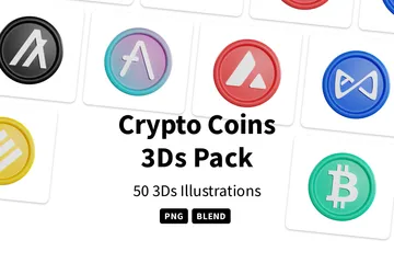 Pièces cryptographiques Pack 3D Icon