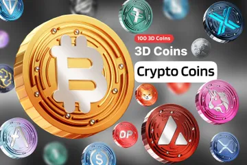 Pièces cryptographiques Pack 3D Icon