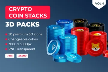 Piles de pièces cryptographiques Vol 4 Pack 3D Icon