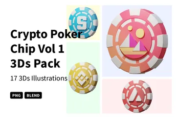 Crypto Poker Chip Vol 1 3D Icon Pack
