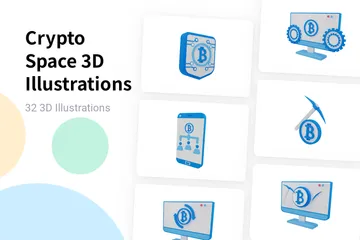 Crypto Space 3D Illustration Pack