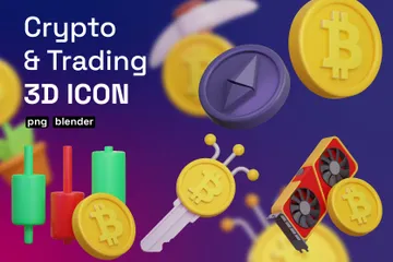 Crypto Trading 3D Icon Pack