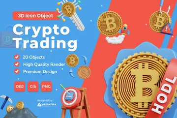 Crypto Trading 3D Icon Pack