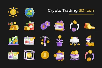Crypto Trading 3D Icon Pack