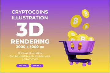 Cryptocoins 3D Illustration Pack