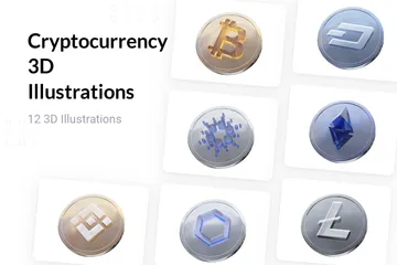 Free Cryptocurrency 3D Illustration Pack