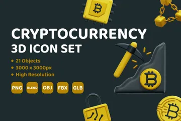 Cryptocurrency 3D Icon Pack