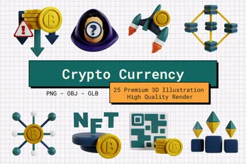 Cryptocurrency 3D Icon Pack