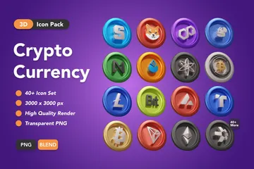 Cryptocurrency 3D Icon Pack