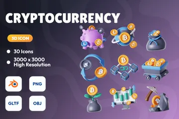 Cryptocurrency 3D Icon Pack