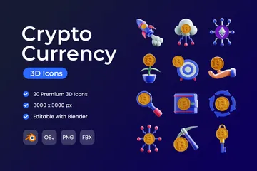 Cryptocurrency 3D Icon Pack