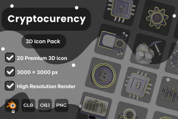 Cryptocurrency 3D Icon Pack