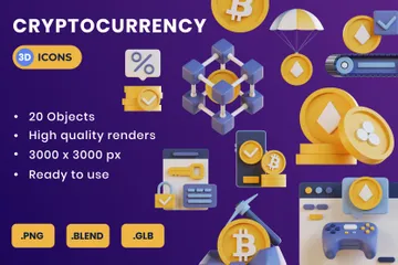 Cryptocurrency 3D Icon Pack