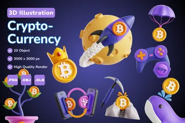 Cryptocurrency 3D Icon Pack