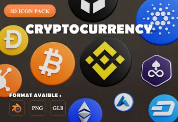 Cryptocurrency 3D Icon Pack