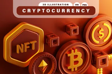 Cryptocurrency 3D Icon Pack