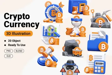 Cryptocurrency 3D Icon Pack