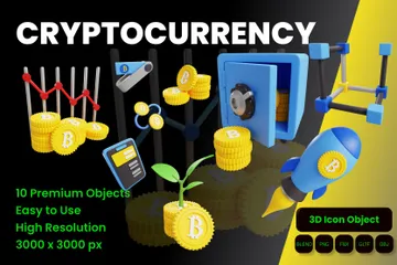 Cryptocurrency 3D Icon Pack