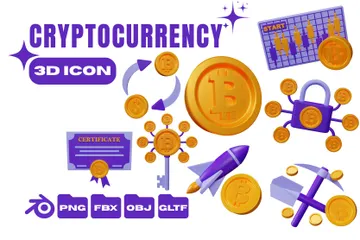 Cryptocurrency 3D Icon Pack