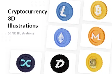 Free Cryptocurrency 3D Illustration Pack