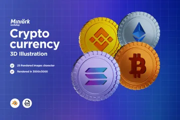 Cryptocurrency Coin 3D Illustration Pack