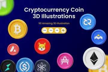 暗号通貨コイン 3D Illustrationパック