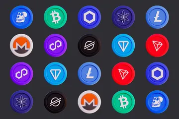 Cryptocurrency Coin Set 2 3D Icon Pack