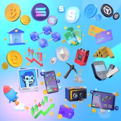 暗号通貨の要素 3D Iconパック