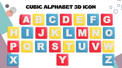 큐빅 알파벳 3D Icon 팩
