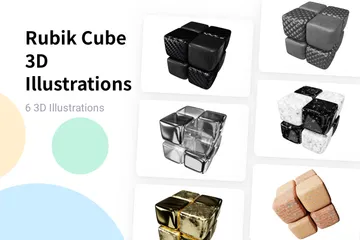 Cubo Rubik Pacote de Illustration 3D